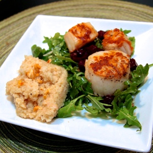 Seared Scallops with Shiraz-Glazed Beet Salad