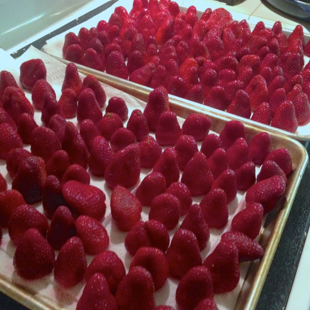cleaned strawberries