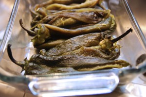 Poblanos all ready to be stuffed